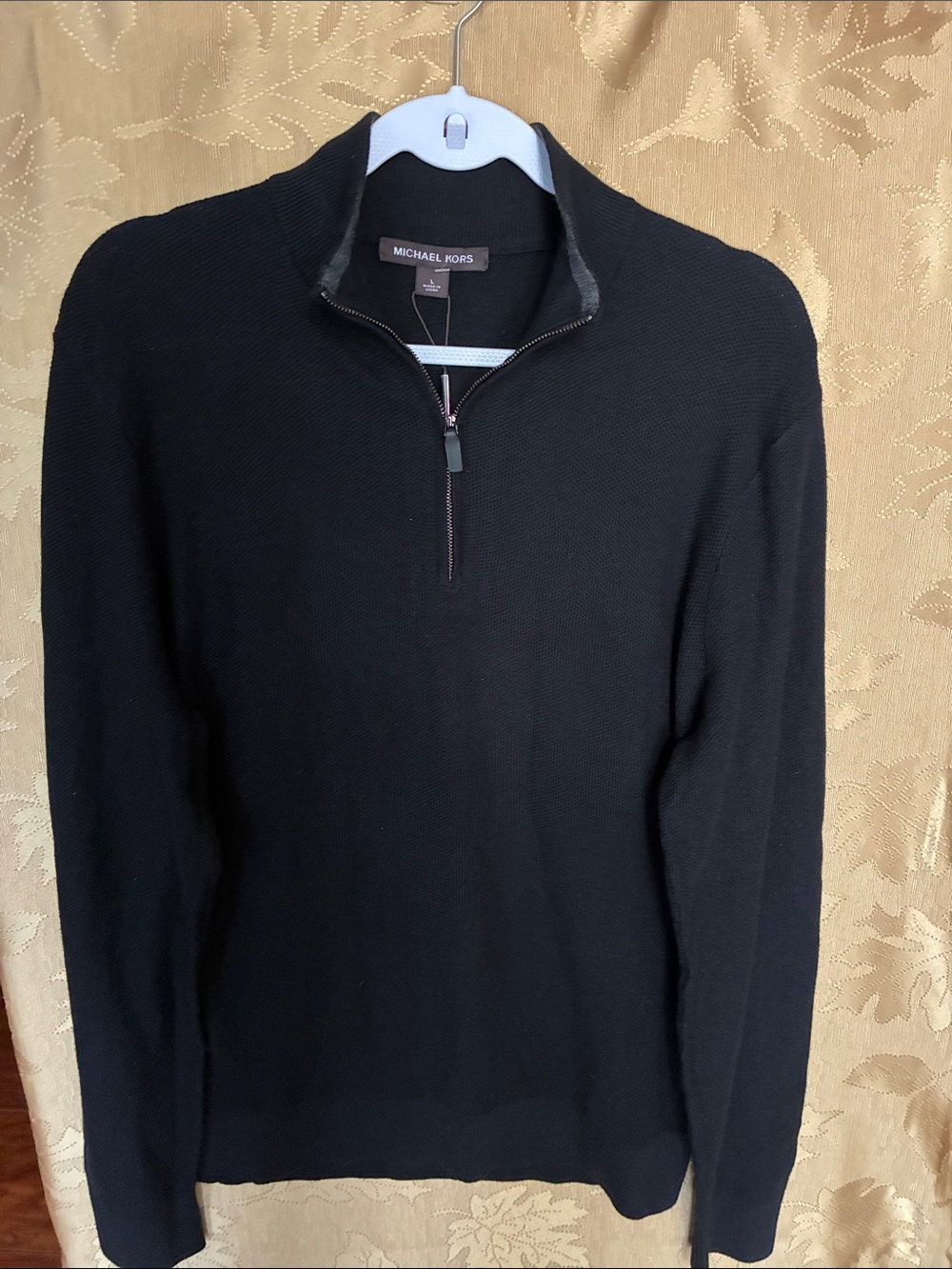 Michael Kors Men’s Black Zip-Neck Sweater